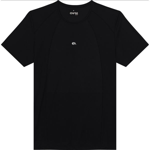 Camiseta Masculina Slim Com Recorte Em Malha Dry E Proteção UV50+ - ENFIM