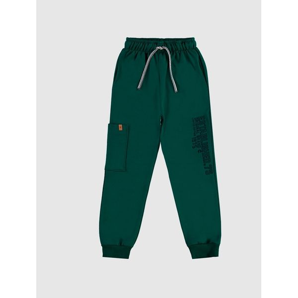 Calça Jogger Com Bolso- Verde Escuro- Carinhoso