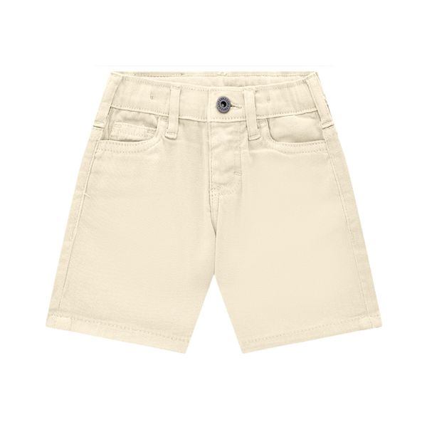 Bermuda Menino Comfort Bolso Funcional Em Sarja Com Elastano - Carinhoso
