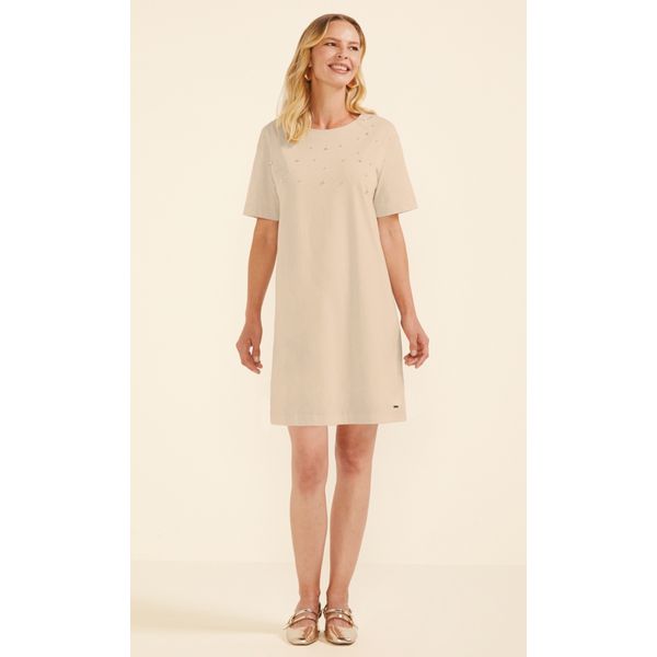 Vestido Com Aplique Perolas