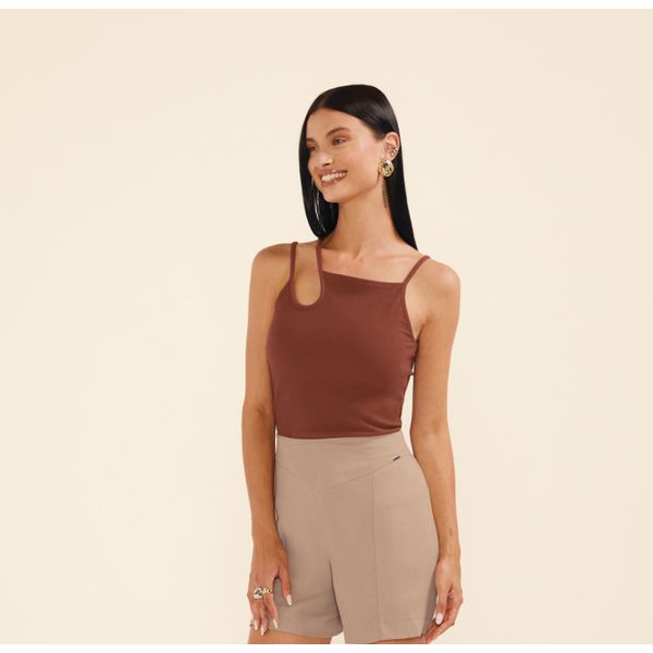 Blusa Regata Marialicia Marrom