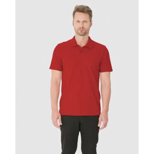 Camisa Polo Básica Masculina Gola Retilínea Em Piquet Stretch