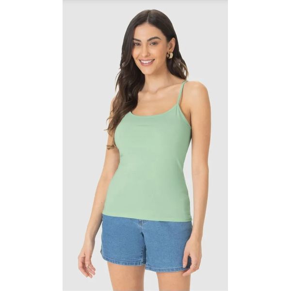 Regata Básica Feminina Alça Fina Em Algodão