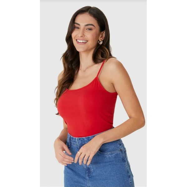 Regata Básica Feminina Alça Fina Em Algodão