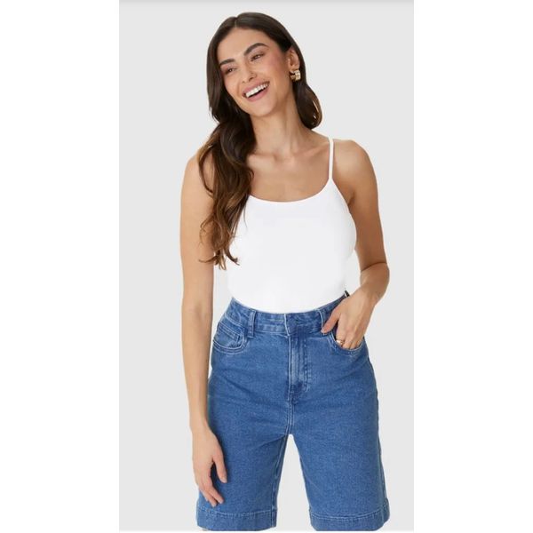 Regata Básica Feminina Alça Fina Em Algodão