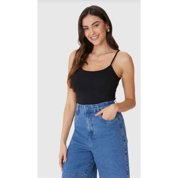 Regata Básica Feminina Alça Fina Em Algodão