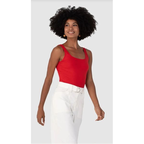 Regata Básica Feminina Alça Média Em Algodão