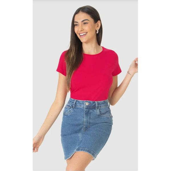Blusa Básica Feminina Baby Look Em Algodão