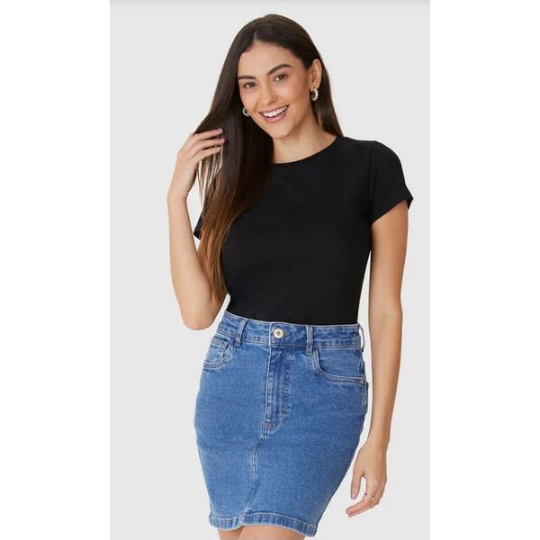 Blusa Básica Feminina Baby Look Em Algodão