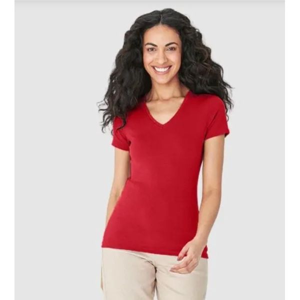 Blusa Básica Feminina Decote V Em Algodão