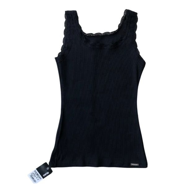 Regata Feminina Com Detalhe Renda Em Ribana