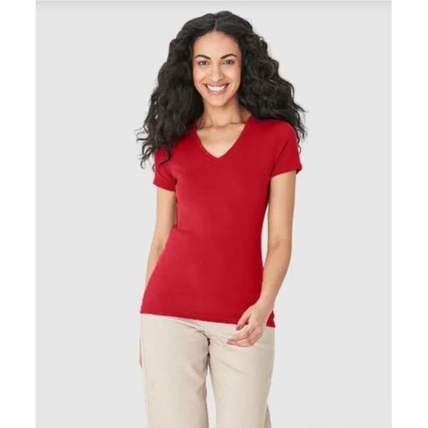 Blusa Básica Feminina Decote V Em Algodão