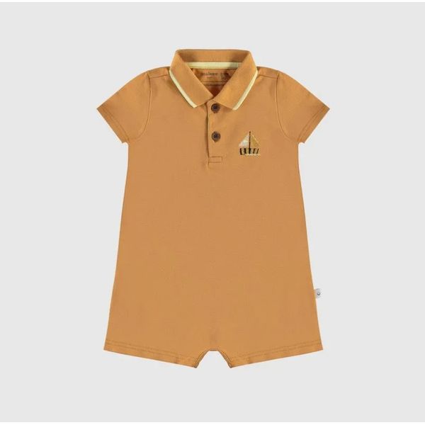 Macaquinho Polo Infantil Menino Manga Curta Em Piquet Stretch Malwee Kids