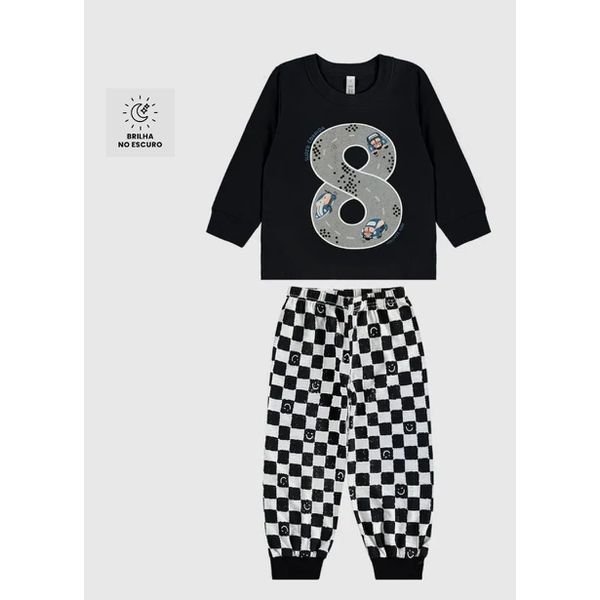 Pijama Longo Infantil Menino Calça Estampada Em Algodão Malwee Kids