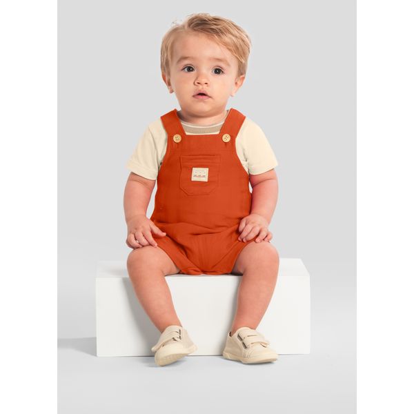 Jardineira Mundi Camiseta 