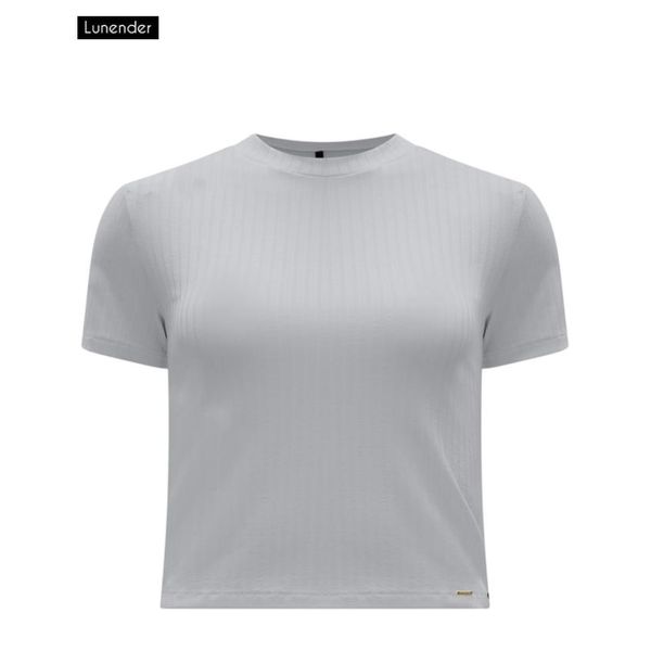 Blusa Básica Lunender Cropped Cinza