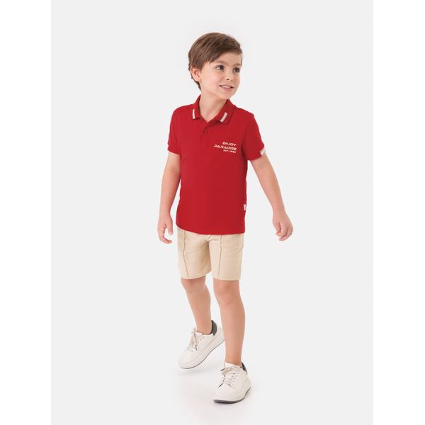 Conjunto Malwee Polo Vermelho 