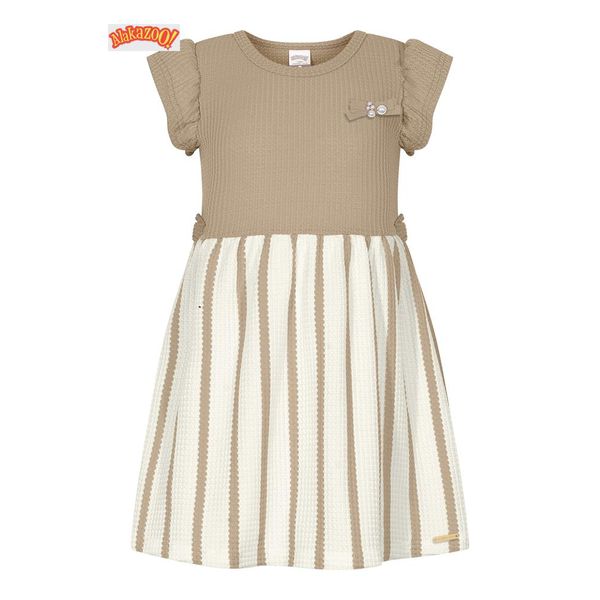 VESTIDO MALHA CROCHE IMPERIAL BEGE FROZEN