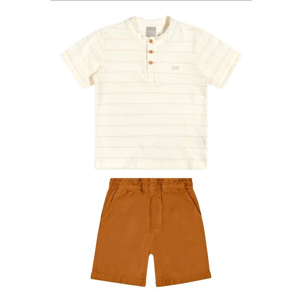 Colorittá - Conjunto Infantil Menino Botões Colorittá Bege