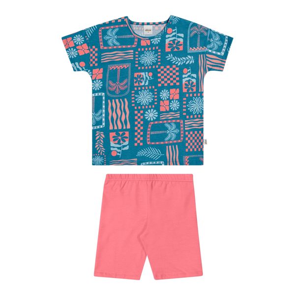 Infantil- Conjunto MeninaTropical Geométrico