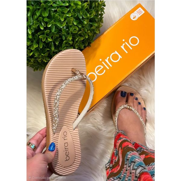 Chinelo feminino beira rio dedo rastiera brilho strass
