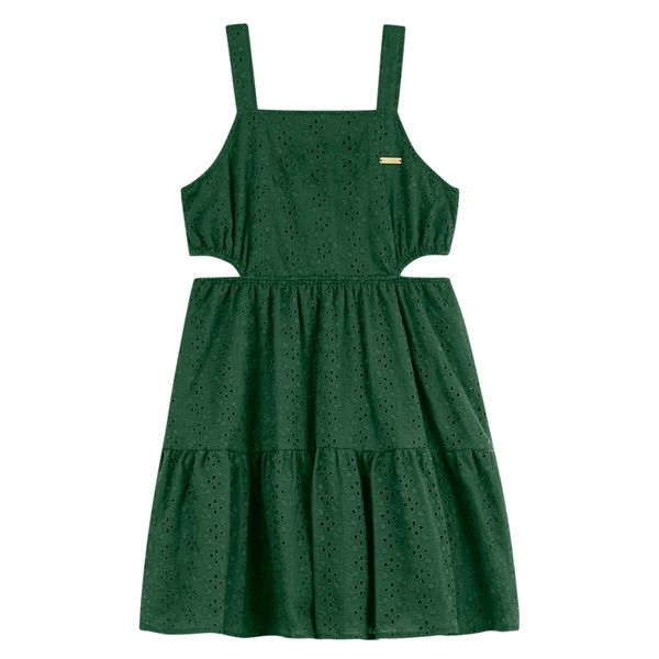 Vestido Feminino Infantil Lese Verde Escuro - Coloritta - Ref 75344