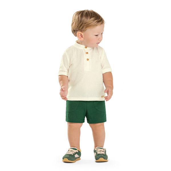 Conjunto Menino Camiseta Anarruga e Bermuda Tricoline - Colorittá