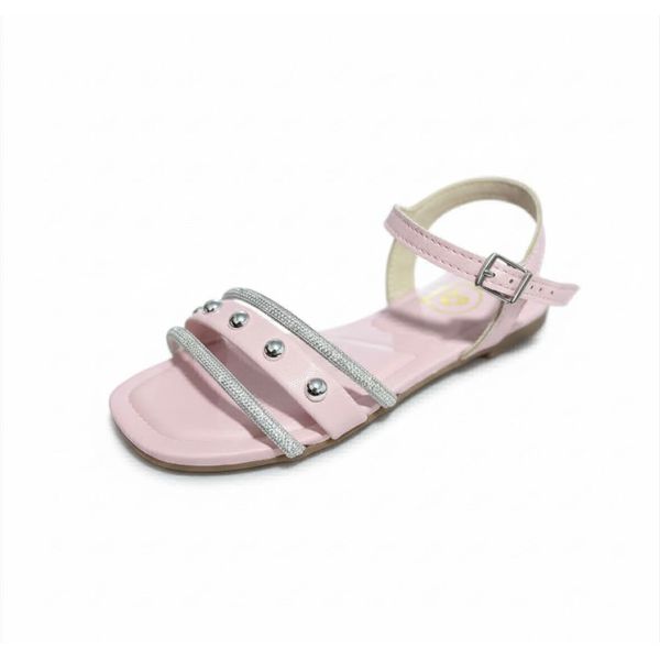 Sandália Molekinha Infantil Rasteira Casual Strass 