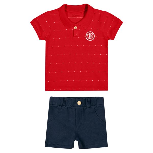 Conjunto Menino Polo Algodão e Bermuda Coloritta 
