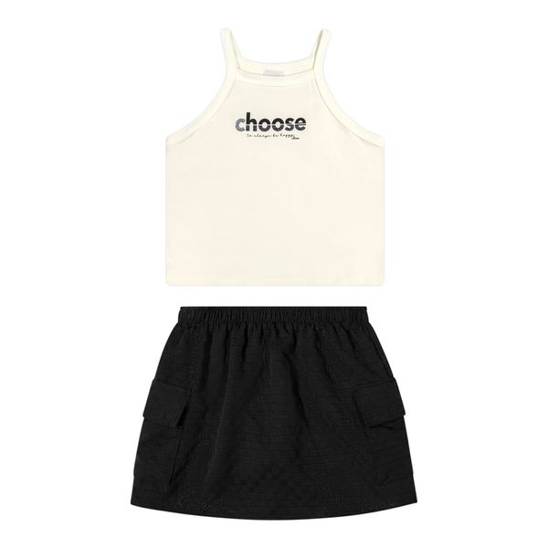 InfantilMeninasConjuntos MeninasConjunto Infantil Menina Saia Quadriculada Elian Rosa