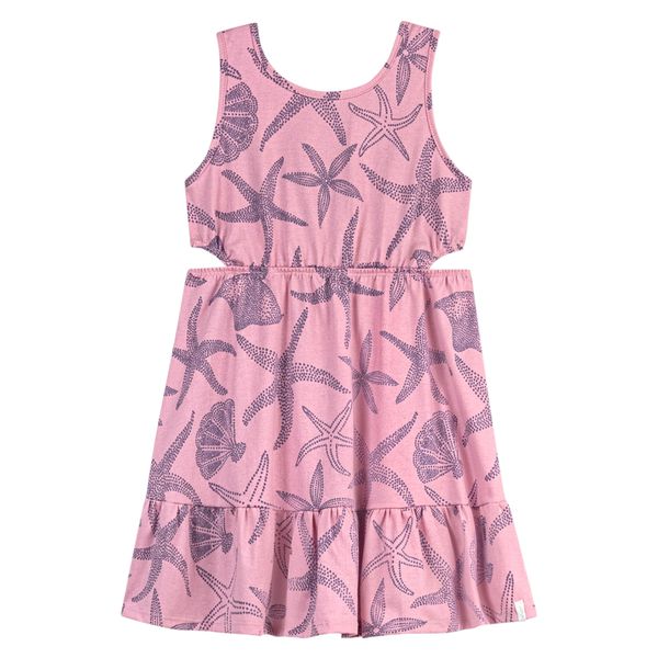Vestido Infantil Menina Estrelas-do-Mar Elian Rosa