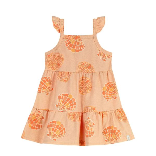Vestido Infantil Menina Conchinhas Elian Laranja