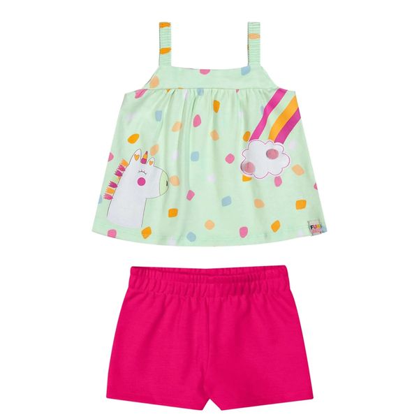 Conjunto Bebê Menina Com Pompom Elian Verde