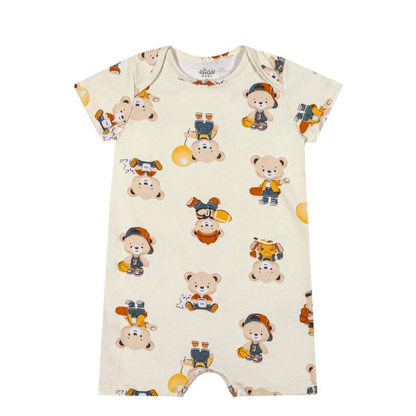 Macaquinho Bebê Menino Ursos Elian Off White