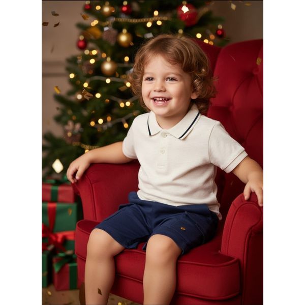 Conjunto Menino Polo Mundi Palha