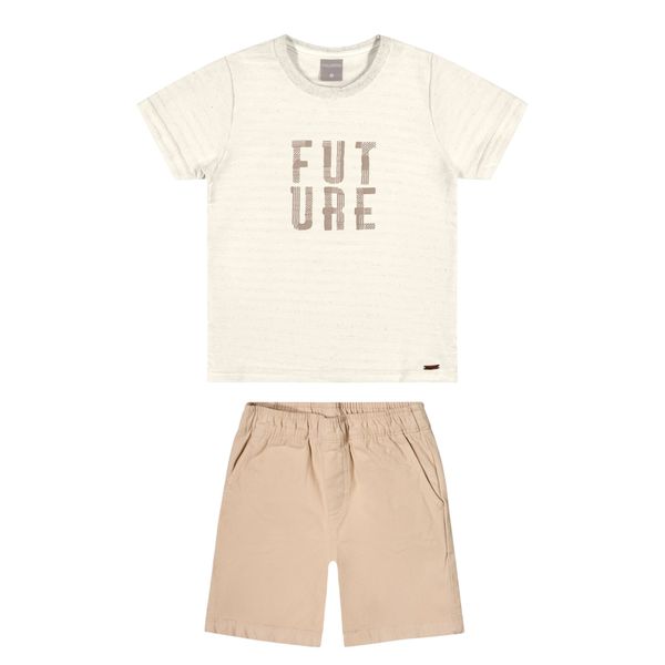 Conjunto Infantil Menino FutureRelevo Colorittá Bege