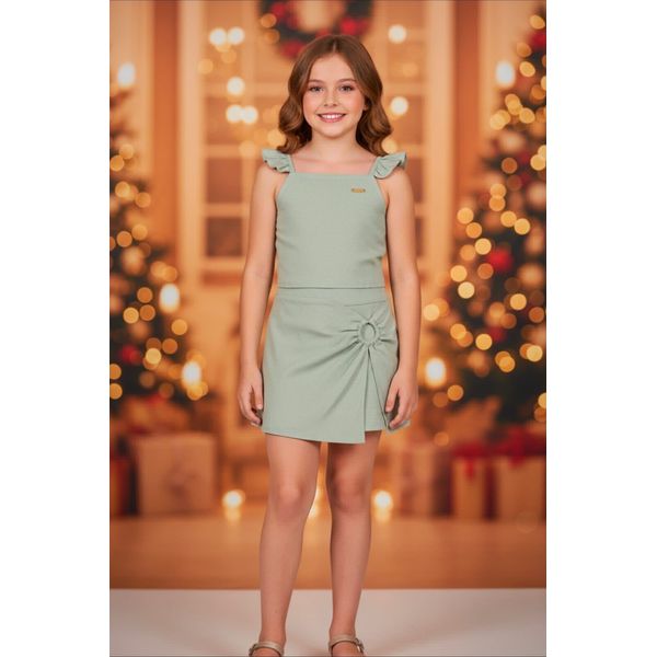 Conjunto Infantil Menina Detalhe Argola Colorittá Bege