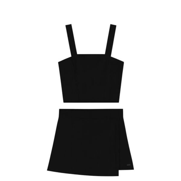 Short Saia em Crepe Com Transpasse Frontal preto