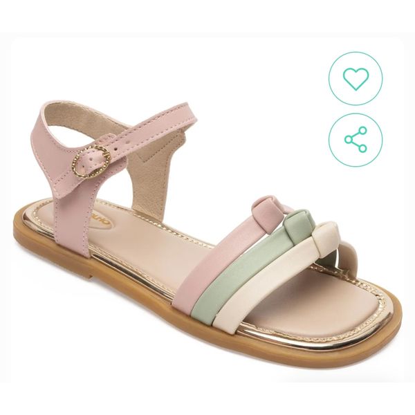 Sandália Menina arco iris Pimpolho nude