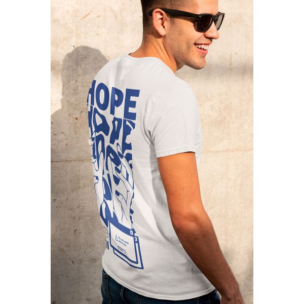 Camiseta Unissex em Algodão Estampa Hope Branca