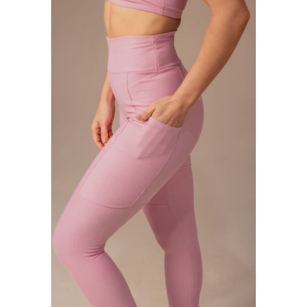 Calça Canelada Anamadu - Rosa Bebê