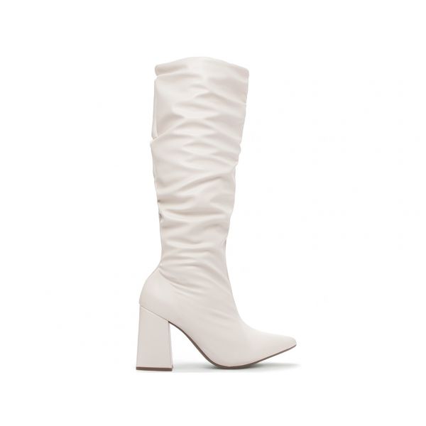 Bota Franzida Feminina OffWhite