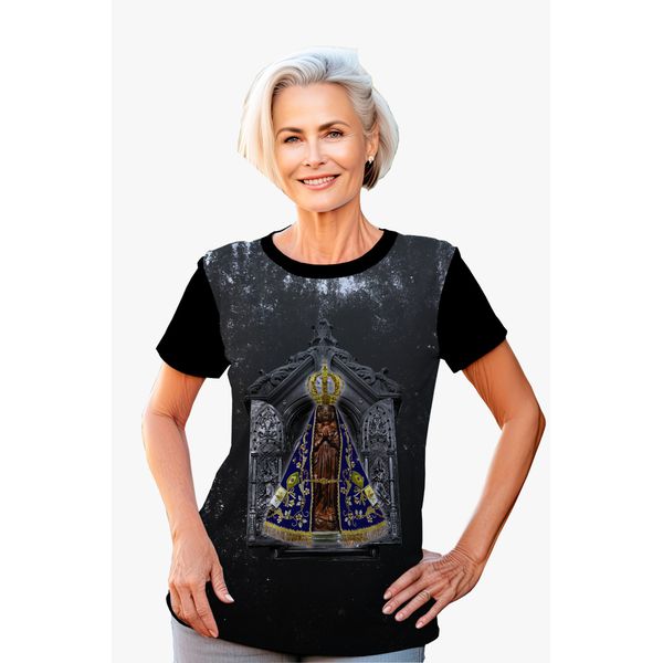 Camiseta-Nossa Senhora Aparecida.GCA957 Preta
