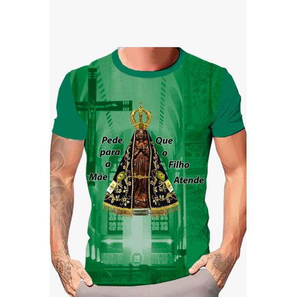 Camiseta Unissex Nossa Senhora Aparecida Verde Bandeira. GCA1373