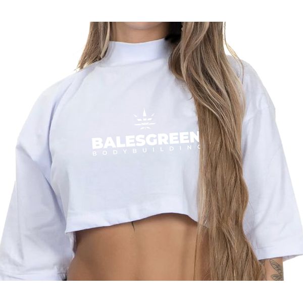 Cropped Bodybuilding Branco Com Branco