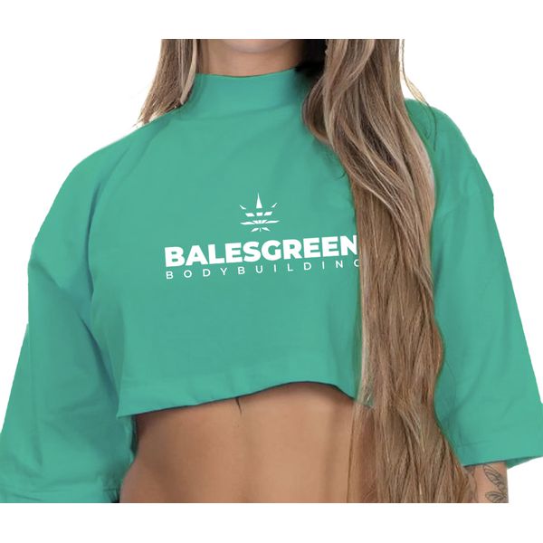 Cropped Bodybuilding Verde Pantone Com Branco