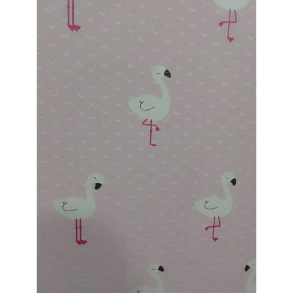 PAPEL DE PAREDE FOFURA BABY FF4019 FUNDO ROSA COM FLAMINGOS