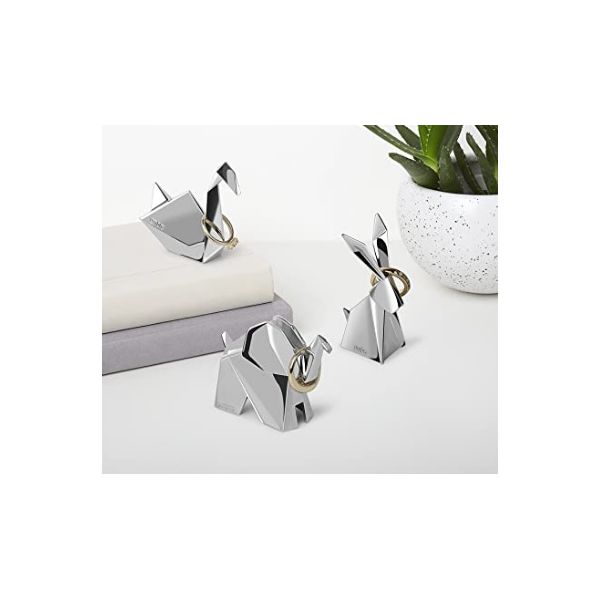 PORTA JOIAS ORIGAMI C/ 3 PCS CROMADA