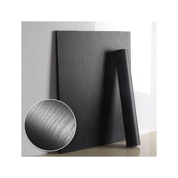 PAPEL DE PAREDE ADESIVO PVC MADEIRA 45X10 PRETO