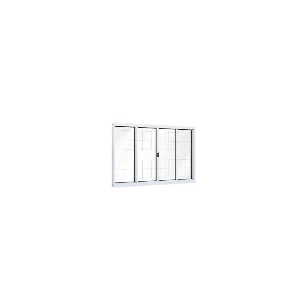 JANELA AÇO BRANCA 100x120 COM GRADE